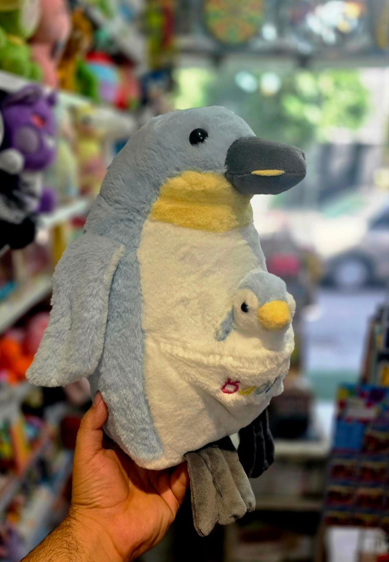 عروسک پنگوئن بچه دار ۴۰ سانتی