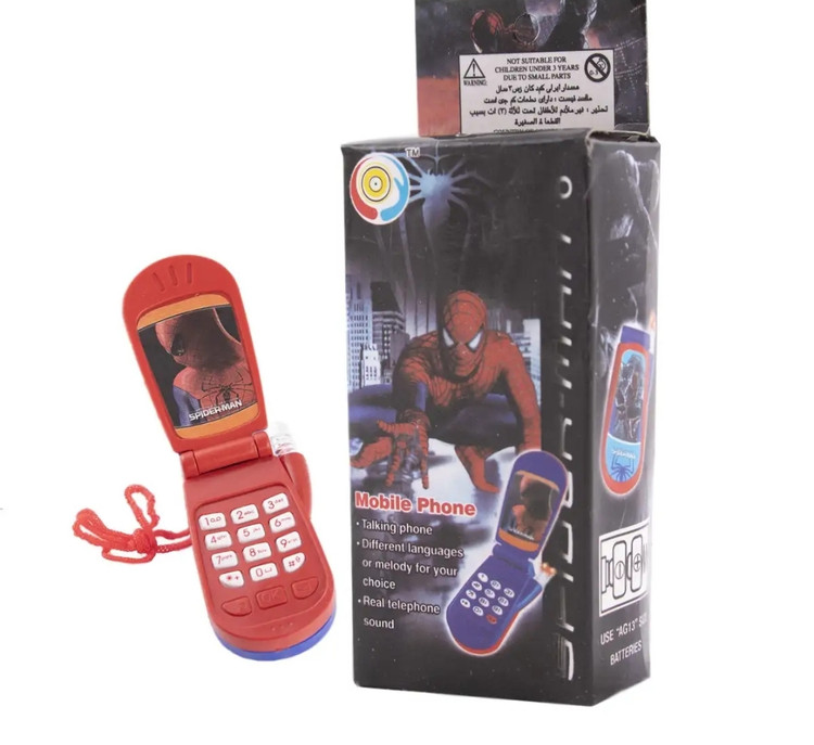 اسباب بازی موبایل تاشو موزیکال و چراغدار طرح اسپایدر من