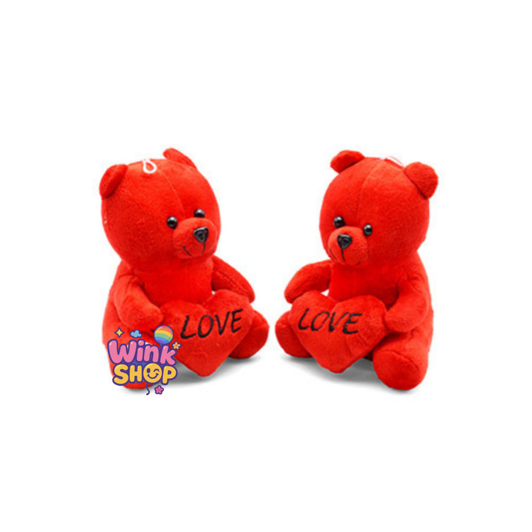 عروسک پولیشی خرس قرمز ولنتاین Love تکی