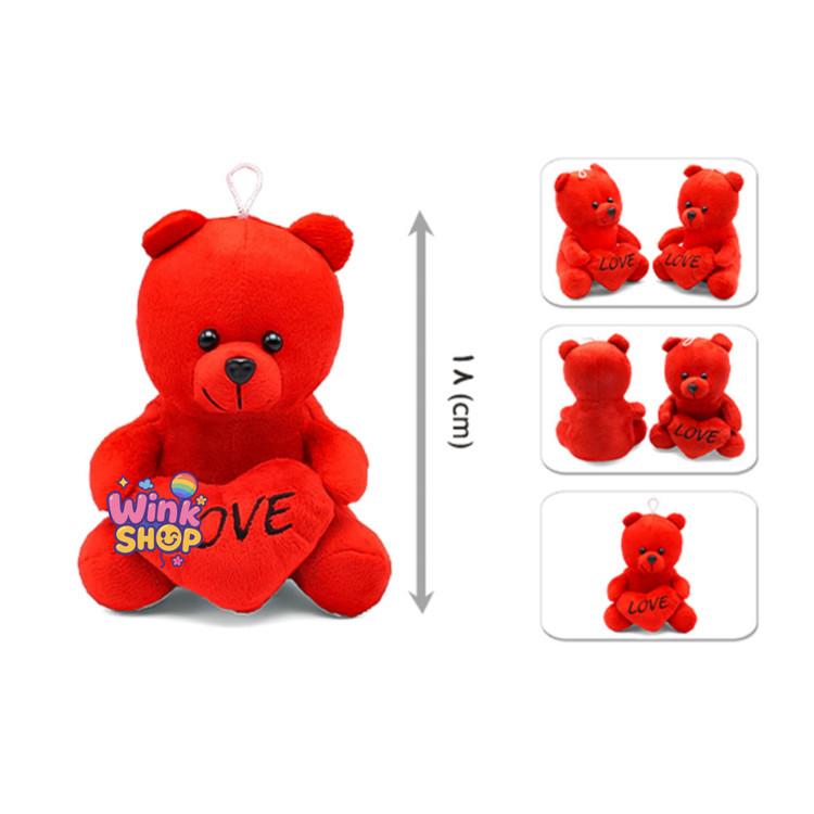 عروسک پولیشی خرس قرمز ولنتاین Love تکی