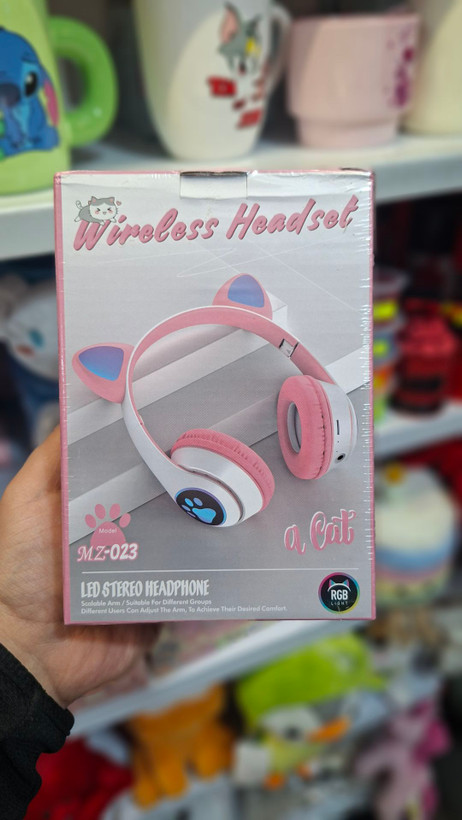 هدفون دخترانه بلوتوثی MZ023 گربه ای گوش دار