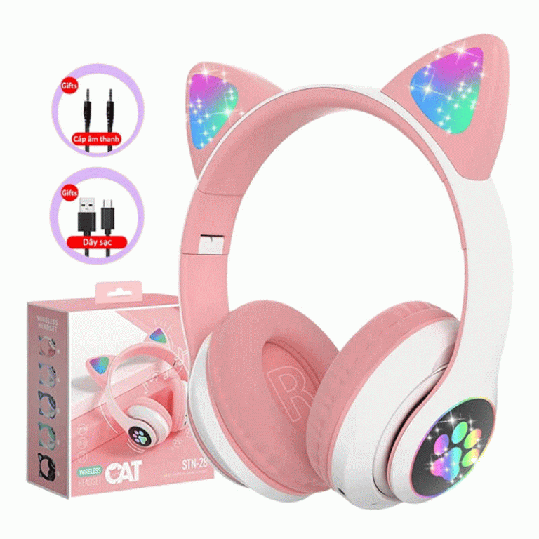 هدفون دخترانه بلوتوثی MZ023 گربه ای گوش دار