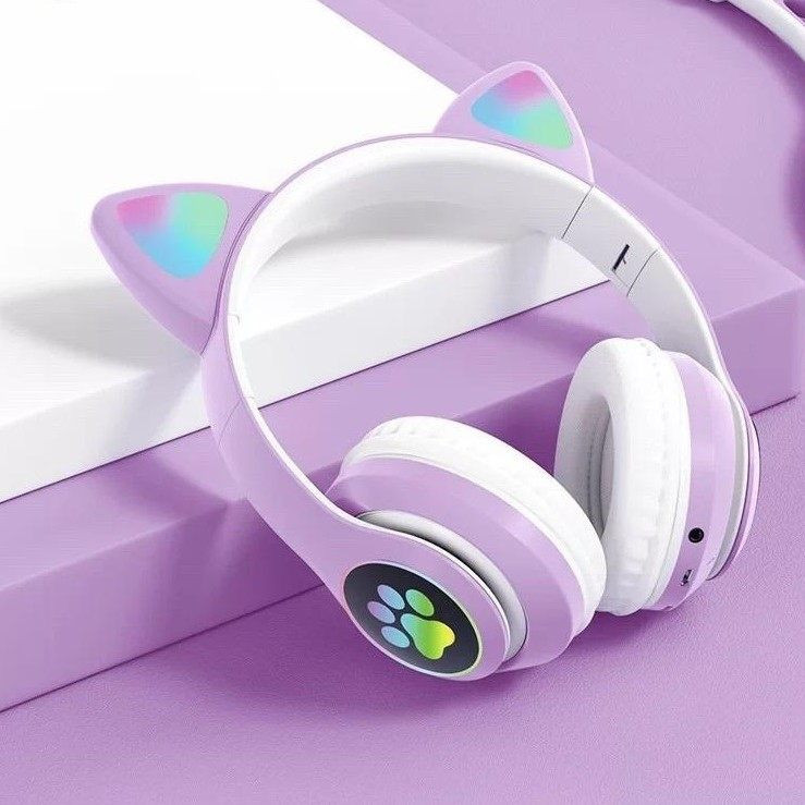هدفون دخترانه بلوتوثی MZ023 گربه ای گوش دار