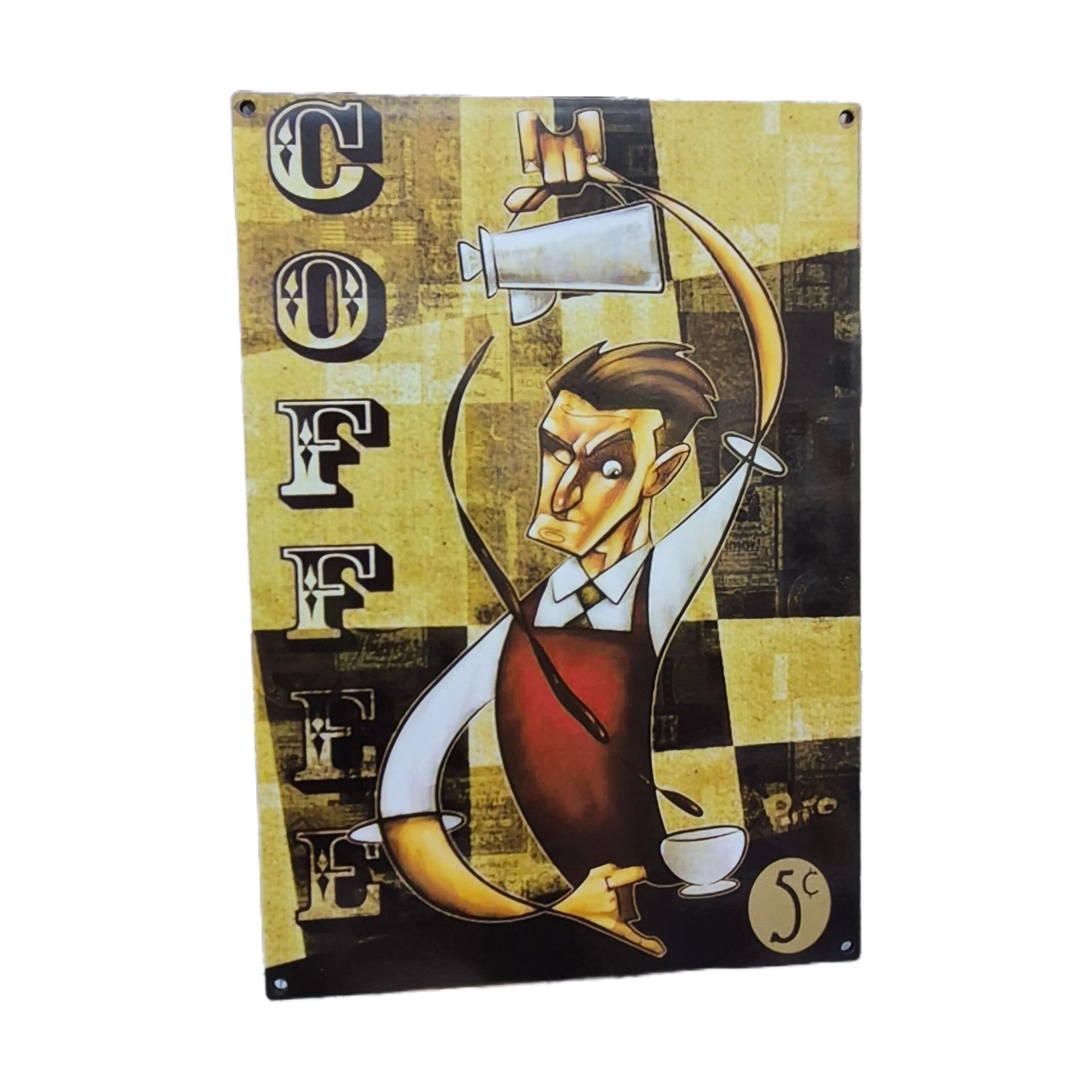تابلو چوبی طرح کافی شاپ ( قهوه) سایز A4 کد ۱۱