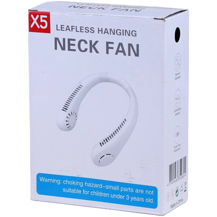 پنکه شارژی دورگردنی Hanging Neck Fan X5 رنگ صورتی