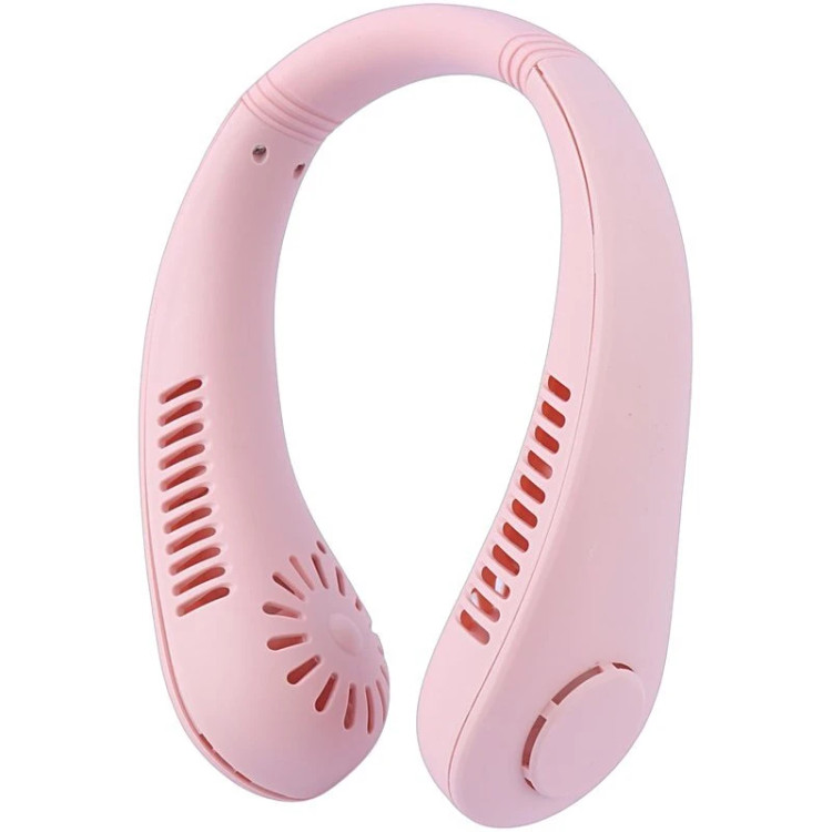 پنکه شارژی دورگردنی Hanging Neck Fan X5 رنگ صورتی