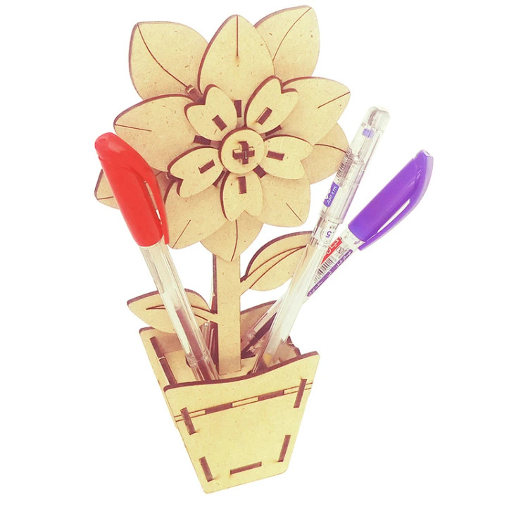ماکت پازل ساختنی مدل گلدان جامدادی ۳۲ تکه